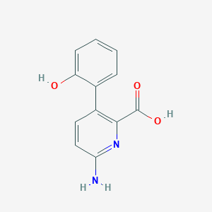 molecular formula C12H10N2O3 B6413581 6-Amino-3-(2-hydroxyphenyl)picolinic acid, 95% CAS No. 1258621-38-3