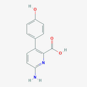 molecular formula C12H10N2O3 B6413588 6-Amino-3-(4-hydroxyphenyl)picolinic acid, 95% CAS No. 1258625-17-0