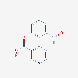 molecular formula C13H9NO3 B6413621 4-(2-Formylphenyl)nicotinic acid, 95% CAS No. 1261899-93-7