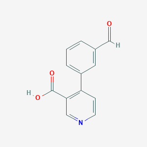 molecular formula C13H9NO3 B6413626 4-(3-Formylphenyl)nicotinic acid, 95% CAS No. 1261982-58-4