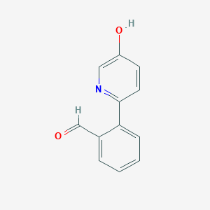 molecular formula C12H9NO2 B6413632 2-(2-Formylphenyl)-5-hydroxypyridine, 95% CAS No. 1261958-03-5