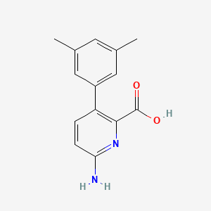 molecular formula C14H14N2O2 B6413703 6-Amino-3-(3,5-dimethylphenyl)picolinic acid, 95% CAS No. 1262011-37-9