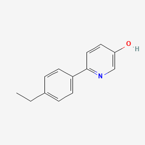 molecular formula C13H13NO B6413707 2-(4-Ethylphenyl)-5-hydroxypyridine, 95% CAS No. 1261900-25-7