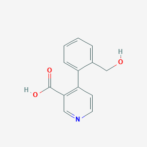 molecular formula C13H11NO3 B6413711 4-(2-Hydroxymethylphenyl)nicotinic acid, 95% CAS No. 1261991-34-7