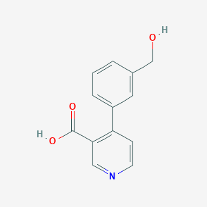 molecular formula C13H11NO3 B6413717 4-(3-Hydroxymethylphenyl)nicotinic acid, 95% CAS No. 1261943-95-6