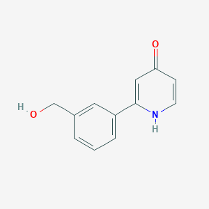 molecular formula C12H11NO2 B6413740 4-Hydroxy-2-(3-hydroxymethylphenyl)pyridine, 95% CAS No. 1261983-16-7