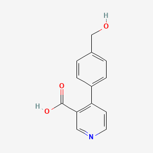 molecular formula C13H11NO3 B6413741 4-(4-Hydroxymethylphenyl)nicotinic acid, 95% CAS No. 1262011-36-8