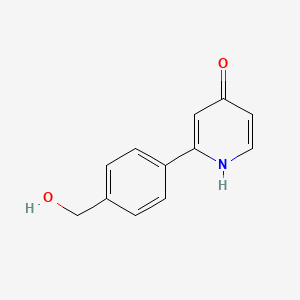 molecular formula C12H11NO2 B6413762 4-Hydroxy-2-(4-hydroxymethylphenyl)pyridine, 95% CAS No. 1261944-03-9
