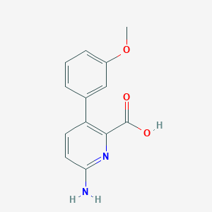 molecular formula C13H12N2O3 B6413772 6-Amino-3-(3-methoxyphenyl)picolinic acid, 95% CAS No. 1261970-92-6