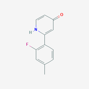 molecular formula C12H10FNO B6413782 2-(2-Fluoro-4-methylphenyl)-4-hydroxypyridine, 95% CAS No. 1261934-43-3