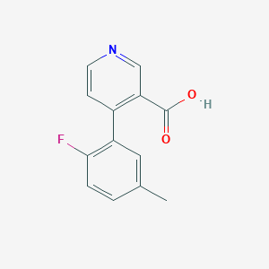 molecular formula C13H10FNO2 B6413792 4-(2-Fluoro-5-methylphenyl)nicotinic acid, 95% CAS No. 1262011-38-0