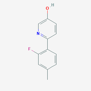 molecular formula C12H10FNO B6413801 2-(2-Fluoro-4-methylphenyl)-5-hydroxypyridine, 95% CAS No. 1261944-23-3
