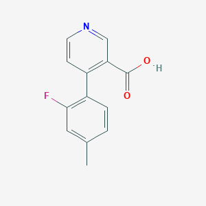 molecular formula C13H10FNO2 B6413821 4-(2-Fluoro-4-methylphenyl)nicotinic acid, 95% CAS No. 1261900-39-3