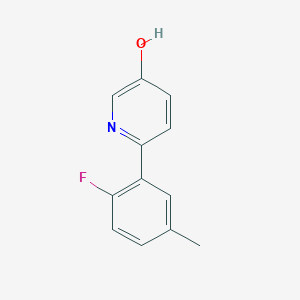molecular formula C12H10FNO B6413827 2-(2-Fluoro-5-methylphenyl)-5-hydroxypyridine, 95% CAS No. 1261983-46-3