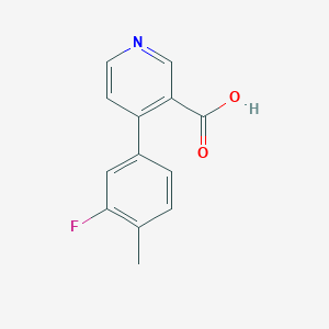 molecular formula C13H10FNO2 B6413840 4-(3-Fluoro-4-methylphenyl)nicotinic acid, 95% CAS No. 1261904-09-9