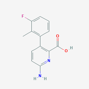 molecular formula C13H11FN2O2 B6413847 6-Amino-3-(3-fluoro-2-methylphenyl)picolinic acid, 95% CAS No. 1261961-97-0