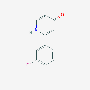 molecular formula C12H10FNO B6413859 2-(3-Fluoro-4-methylphenyl)-4-hydroxypyridine, 95% CAS No. 1262011-39-1