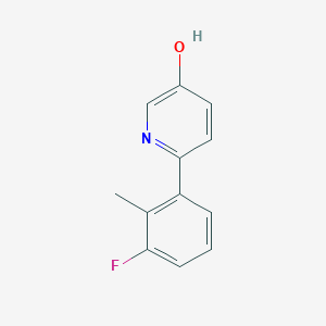 molecular formula C12H10FNO B6413864 2-(3-Fluoro-2-methylphenyl)-5-hydroxypyridine, 95% CAS No. 1261983-77-0