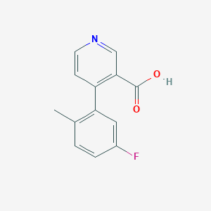 molecular formula C13H10FNO2 B6413868 4-(5-Fluoro-2-methylphenyl)nicotinic acid, 95% CAS No. 1261983-95-2