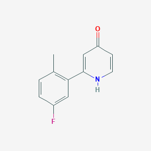 molecular formula C12H10FNO B6413873 2-(5-Fluoro-2-methylphenyl)-4-hydroxypyridine, 95% CAS No. 1261962-00-8