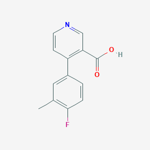 molecular formula C13H10FNO2 B6413878 4-(4-Fluoro-3-methylphenyl)nicotinic acid, 95% CAS No. 1261917-74-1