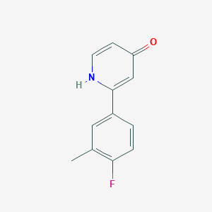 molecular formula C12H10FNO B6413884 2-(4-Fluoro-3-methylphenyl)-4-hydroxypyridine, 95% CAS No. 1261983-89-4
