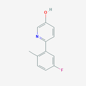 molecular formula C12H10FNO B6413889 2-(5-Fluoro-2-methylphenyl)-5-hydroxypyridine, 95% CAS No. 1261958-07-9