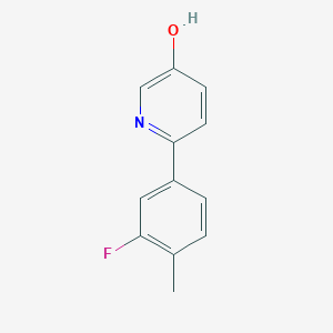 molecular formula C12H10FNO B6413892 2-(3-Fluoro-4-methylphenyl)-5-hydroxypyridine, 95% CAS No. 1261934-55-7