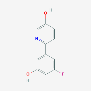 molecular formula C11H8FNO2 B6413916 2-(3-Fluoro-5-hydroxyphenyl)-5-hydroxypyridine, 95% CAS No. 1261917-76-3