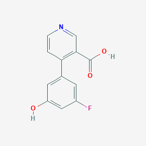 molecular formula C12H8FNO3 B6413920 4-(3-Fluoro-5-hydroxyphenyl)nicotinic acid, 95% CAS No. 1261900-48-4