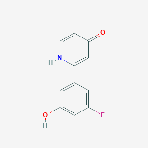 molecular formula C11H8FNO2 B6413921 2-(3-Fluoro-5-hydroxyphenyl)-4-hydroxypyridine, 95% CAS No. 1262009-56-2