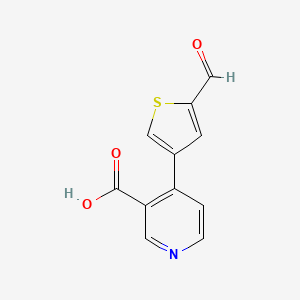 molecular formula C11H7NO3S B6413923 4-(2-Formylthiophen-4-yl)nicotinic acid, 95% CAS No. 1261911-68-5