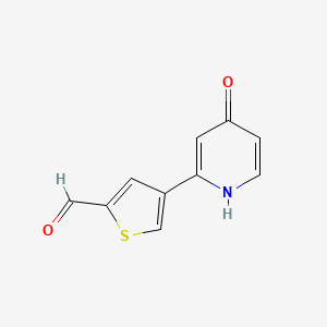 molecular formula C10H7NO2S B6413931 2-(2-Formylthiophen-4-yl)-4-hydroxypyridine, 95% CAS No. 1261907-87-2