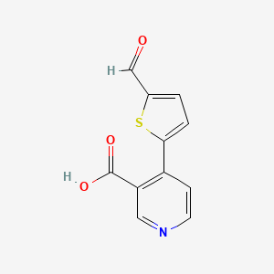 molecular formula C11H7NO3S B6413942 4-(5-Formylthiophen-2-yl)nicotinic acid, 95% CAS No. 1261958-41-1