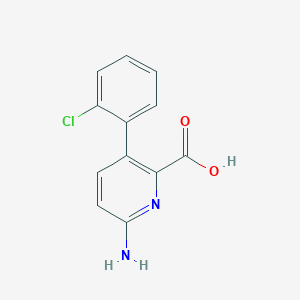 molecular formula C12H9ClN2O2 B6413978 6-Amino-3-(2-chlorophenyl)picolinic acid, 95% CAS No. 1258610-99-9