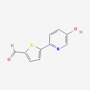 molecular formula C10H7NO2S B6413981 2-(5-Formylthiophen-2-yl)-5-hydroxypyridine, 95% CAS No. 1261936-57-5