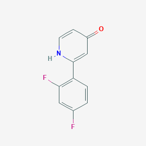 molecular formula C11H7F2NO B6414024 2-(2,4-Difluorophenyl)-4-hydroxypyridine, 95% CAS No. 1261904-29-3