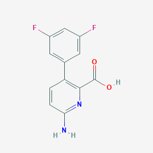 molecular formula C12H8F2N2O2 B6414026 6-Amino-3-(3,5-difluorophenyl)picolinic acid, 95% CAS No. 1261936-91-7