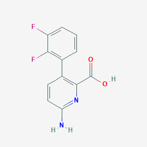molecular formula C12H8F2N2O2 B6414043 6-Amino-3-(2,3-difluorophenyl)picolinic acid, 95% CAS No. 1261829-78-0