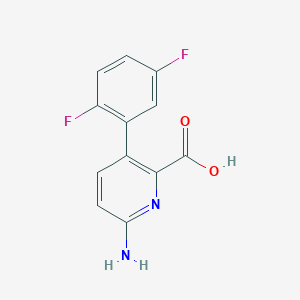 molecular formula C12H8F2N2O2 B6414078 6-Amino-3-(2,5-difluorophenyl)picolinic acid, 95% CAS No. 1261998-39-3