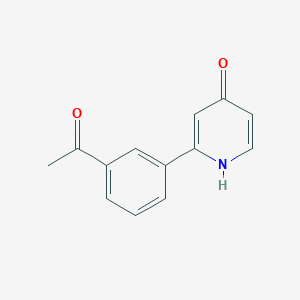 molecular formula C13H11NO2 B6414126 2-(3-Acetylphenyl)-4-hydroxypyridine, 95% CAS No. 1261912-04-2