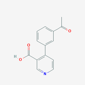 molecular formula C14H11NO3 B6414139 4-(3-Acetylphenyl)nicotinic acid, 95% CAS No. 1261908-09-1