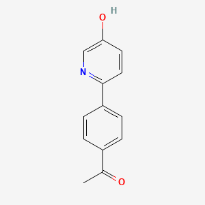 molecular formula C13H11NO2 B6414151 2-(4-Acetylphenyl)-5-hydroxypyridine, 95% CAS No. 1261894-83-0