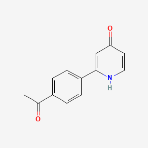 molecular formula C13H11NO2 B6414163 2-(4-Acetylphenyl)-4-hydroxypyridine, 95% CAS No. 1261991-44-9