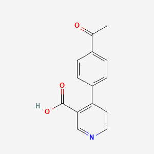 molecular formula C14H11NO3 B6414166 4-(4-Acetylphenyl)nicotinic acid, 95% CAS No. 1261908-25-1