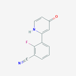 molecular formula C12H7FN2O B6414190 2-(3-Cyano-2-fluorophenyl)-4-hydroxypyridine, 95% CAS No. 1261971-27-0