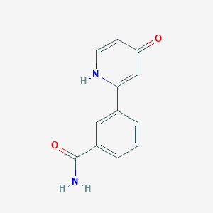 molecular formula C12H10N2O2 B6414212 2-(3-Aminocarbonylphenyl)-4-hydroxypyridine, 95% CAS No. 1261973-07-2