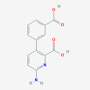 molecular formula C13H10N2O4 B6414226 6-Amino-3-(3-carboxyphenyl)picolinic acid, 95% CAS No. 1261935-13-0