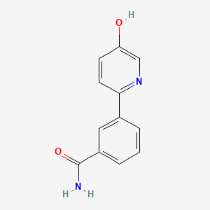 molecular formula C12H10N2O2 B6414228 2-(3-Aminocarbonylphenyl)-5-hydroxypyridine, 95% CAS No. 1261991-48-3