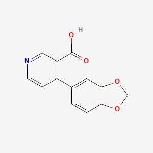 molecular formula C13H9NO4 B6414250 4-(3,4-Methylenedioxyphenyl)nicotinic acid, 95% CAS No. 1261908-37-5